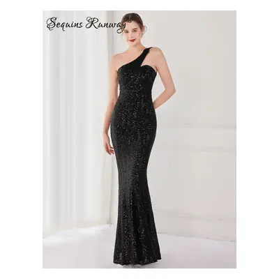 Dlouhé plesové šaty Sequins SQ669 Barva: Černá