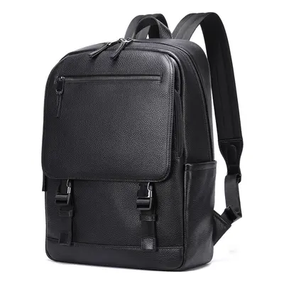 Kožený pánský batoh school bag Barva (Varianta): Černá