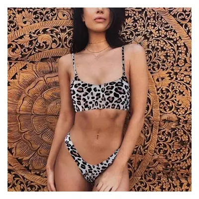 Dvoudílné plavky Bikini zvířecí vzor leopard Barva: Bílá