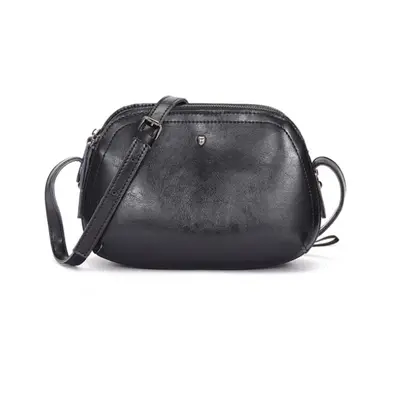 Kožená crossbody mini kabelka Barva (Varianta): Černá