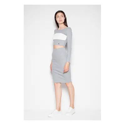 Sportovní sada crop top + sukně VT033 VENATION Barva: Šedá