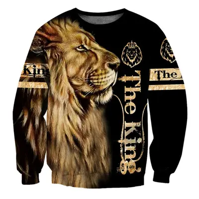 Mikina unisex s potiskem lva 3D lion