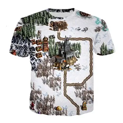 Tričko s potiskem 3D Heroes of Might & Magic - 2XL/3XL Barva: Bílá