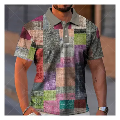 Barevné pánské tričko polo košile patchwork