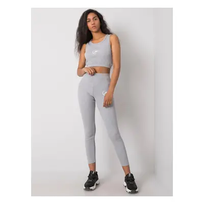 Sportovní fitness set, top a legíny 359-KMPL-010.15 Barva: Šedá