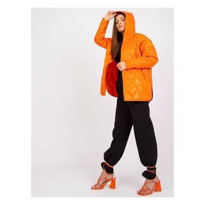 Oversize prošívaná bunda s kapucí RV-KR-004.95P Barva: Oranžová