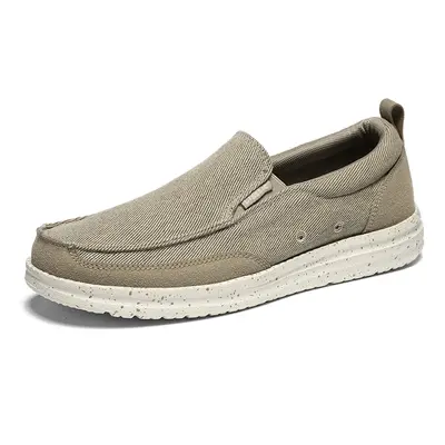 Pánské plátěné mokasíny na platformě loafers Barva: Khaki