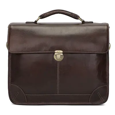 Pánská kožená aktovka British Style gentleman bag Barva (Varianta): Kávová