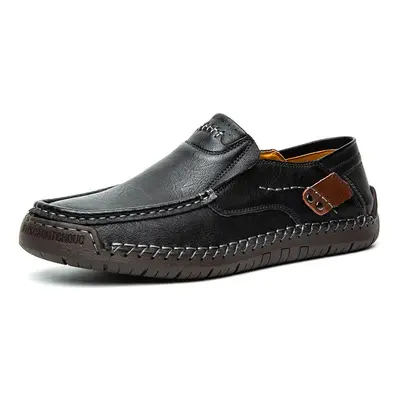 Kožené pánske mokasíny casual loafers priedušné a pohodlné Barva: Černá