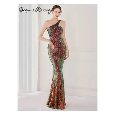 Dlouhé plesové šaty Sequins SQ669 Barva: Modrá