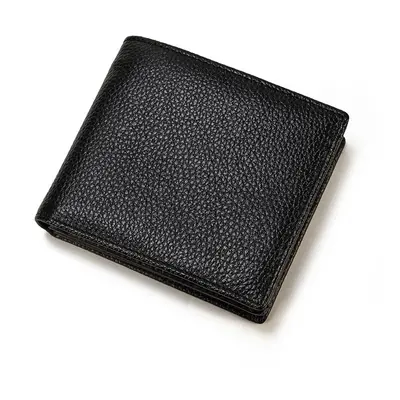 Pánská kožená peněženka slim Genuine Leather Barva (Varianta): Design2 černá