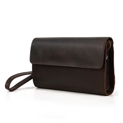 Malá kožená kabelka do ruky Clutch Bag Barva (Varianta): Design2 tmavě hnědá