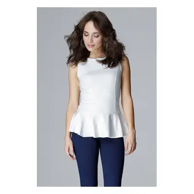 Elegantní halenka s peplum L013 Barva: Smetanová