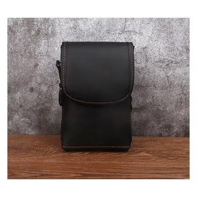 Kožená taška na telefon 7.5" crossbody Barva (Varianta): Černá