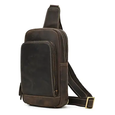 Asymetrický batoh crossbody na jedno rameno Barva (Varianta): 9330 tmavě hnědá