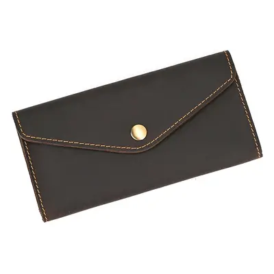 Luxusní unisex clutch kožené pouzdro s kovovým logem Barva (Varianta): 01 tmavě hnědá