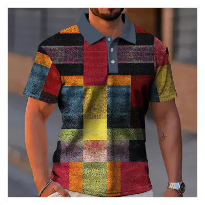 Barevné pánské tričko polo košile patchwork