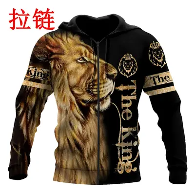 Mikina unisex s potiskem lva 3D lion