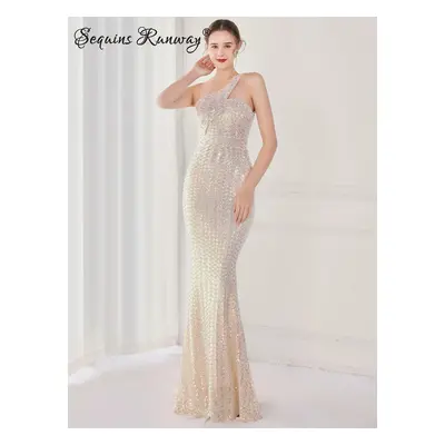 Dlouhé plesové šaty Sequins SQ669 Barva: Aprikotová