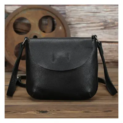 Unisex kožená brašna hladká crossbody taška Barva (Varianta): Černá