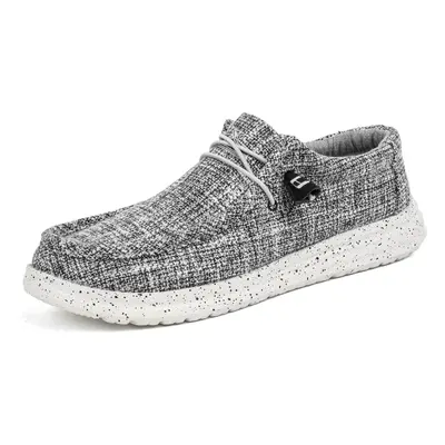 Plátěné nazouvací boty pánské denim loafers vzorované Barva: Černo-Bílá