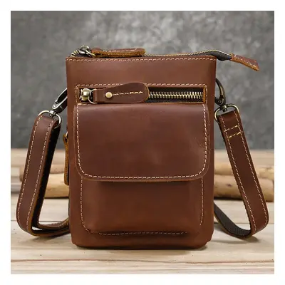 Pánské crossbody pouzdro se zipy Barva (Varianta): Světle hnědá