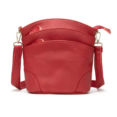 Crossbody kabelka se zipy Barva (Varianta): Červená