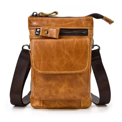 Pánské crossbody pouzdro se zipy Barva (Varianta): žlutá hnědá