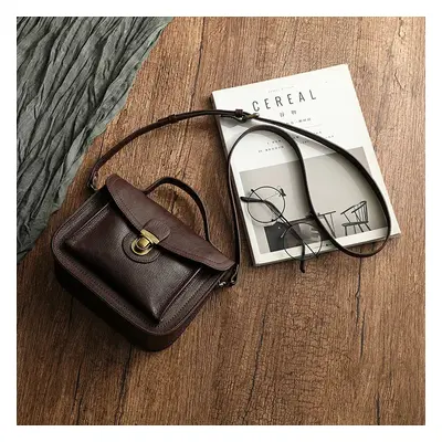 Luxusní crossbody taška v retro stylu Barva (Varianta): Kávová