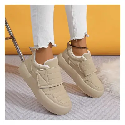 Loafers s kožíškem, na suchý zip Barva: Khaki