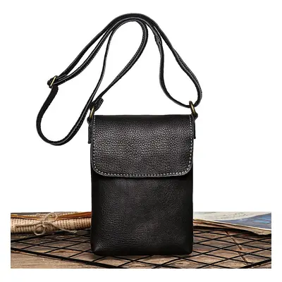 Pánská kožená crossbody kapsička Barva (Varianta): Černá