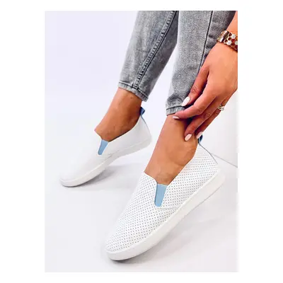 Prolamované tenisky - dámské slip-on boty JOUSSE Barva: Modrá