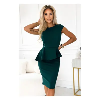 Elegantní midi šaty s asymetrickým peplum 192-1