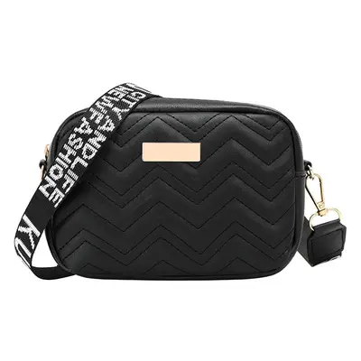 Prošívaná crossbody kabelka s textilním popruhem Barva (Varianta): Black2