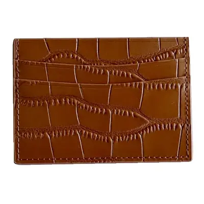 Koženkový mini cardholder Barva (Varianta): croco brown