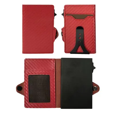 Panský cardholder s texturou Barva (Varianta): Red - Money Clip