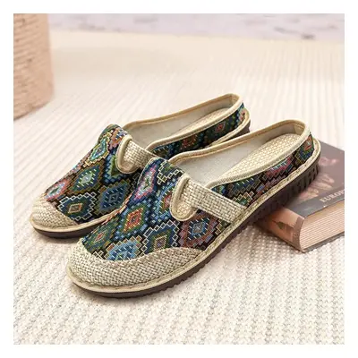 Dámské vintage espadrilky Barva: Zelená