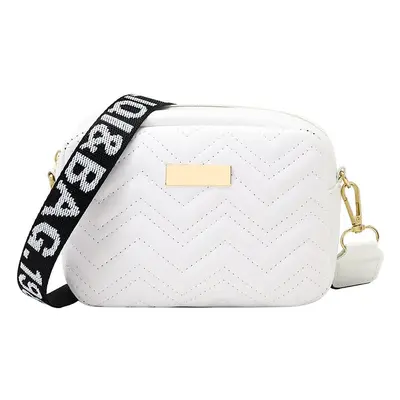 Prošívaná crossbody kabelka s textilním popruhem Barva (Varianta): White2