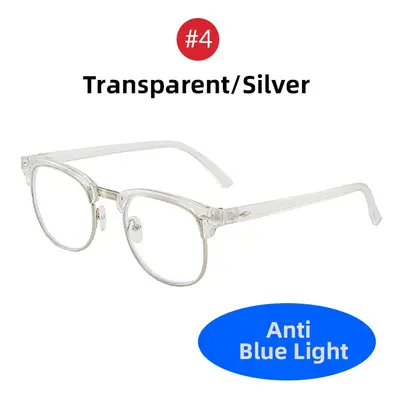 Hranaté brýle na čtení proti modrému světlu Barva (Varianta): 4 Transparent Silver