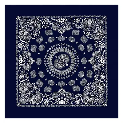 Bavlněná bandana s ornamenty Barva (Varianta): 6 Navy Modrá