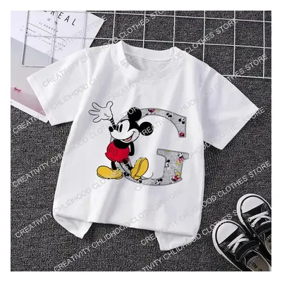 Dívčí tričko s písmenem Mickey Mouse