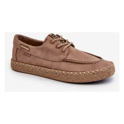 Pánské šněrovací espadrilky Big Star NN174055 khaki Barva: Béžová