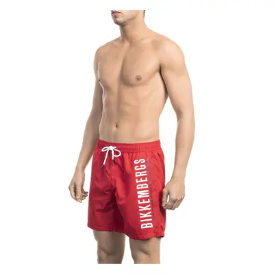 Pánské kraťasy BKK1MBM03 Bikkembergs Beachwear Barva: Červená