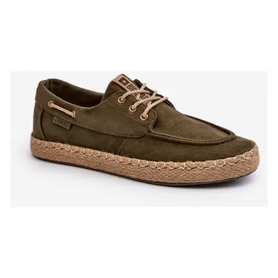 Pánské šněrovací espadrilky Big Star NN174055 khaki Barva: Zelená