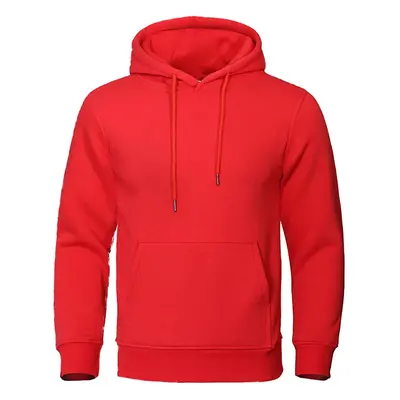 Jednobarevná mikina unisex pullover prodyšný Barva: Červená