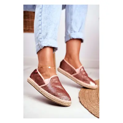 Dámské Espadrilky Pletená Podešev Big Star DD274A163 Barva: Růžová