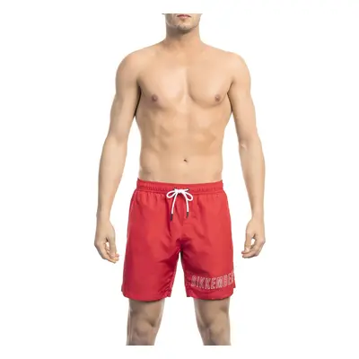 Pánské kraťasy BKK1MBM01 Bikkembergs Beachwear Barva: Červená