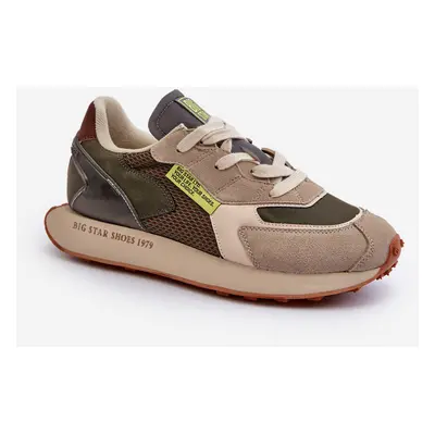 Mužské sportovní tenisky s paměťovou pěnou Memory Foam od Big Star NN174345 Khaki Barva: Zelená