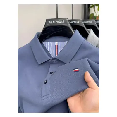 Kvalitní trendy polo tričko s výšivkou Barva: Šedá