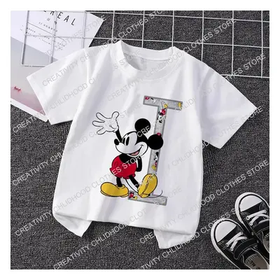 Dívčí tričko s písmenem Mickey Mouse